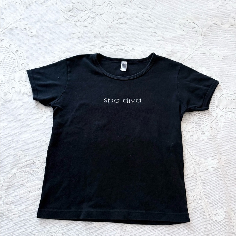 American apparel black cotton baby tee